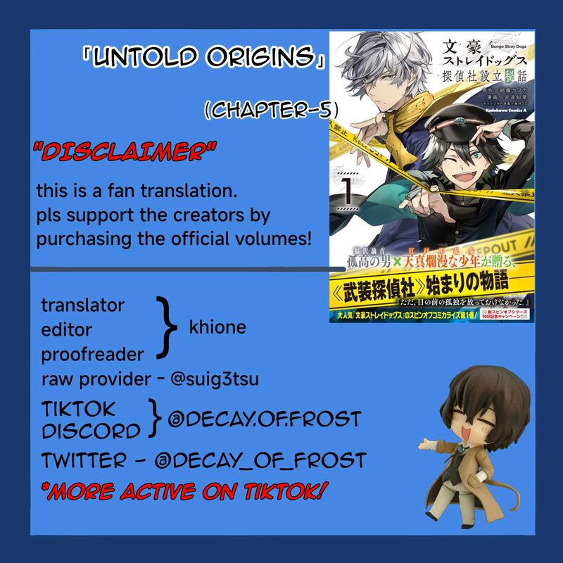 Bungou Stray Dogs The Secret Story Behind The Detective Agencys Establishment 5 1