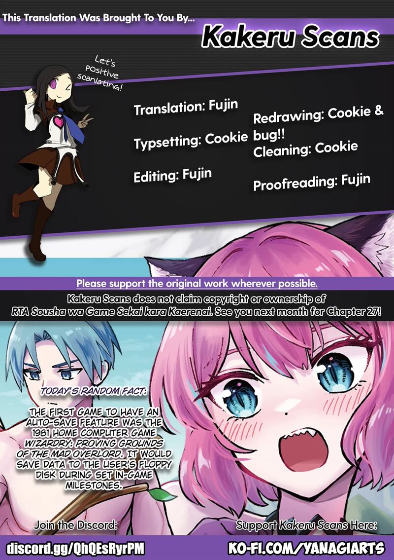 Rta Sousha Wa Game Sekai Kara Kaerarenai 26 22