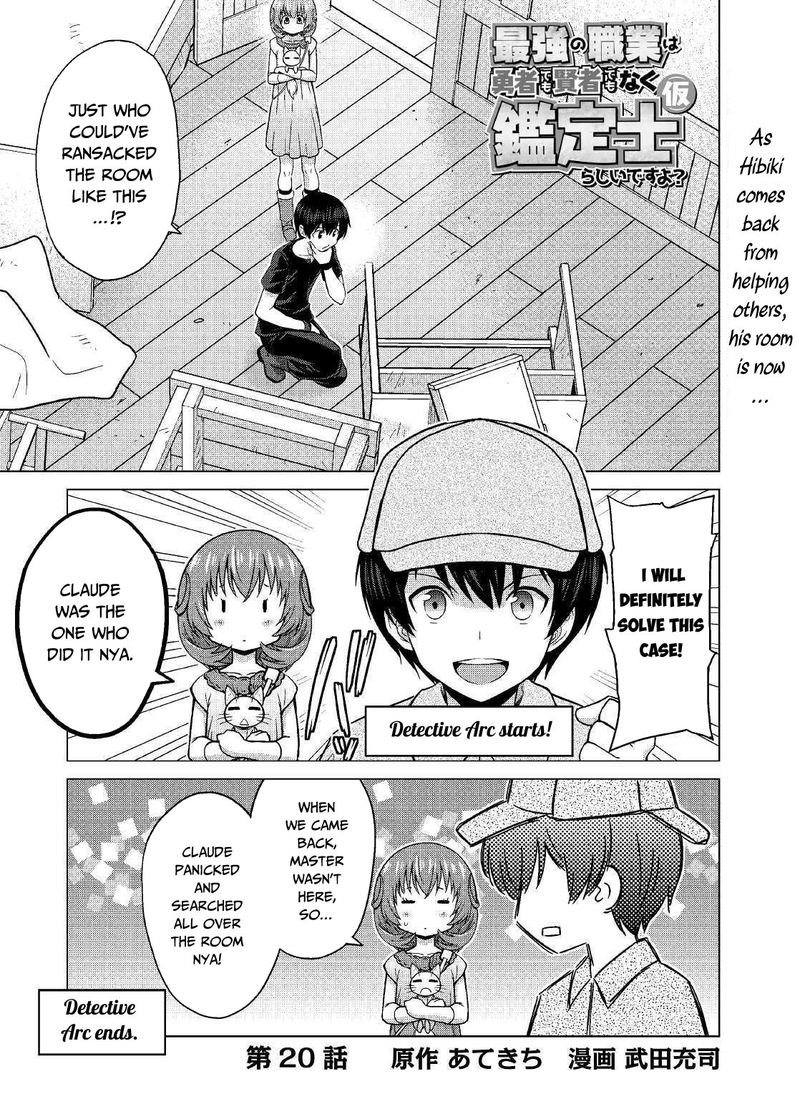 Saikyou No Shokugyou Wa Yuusha Demo Kenja Demo Naku Kanteishi Kari RashII Desu Yo 20 1